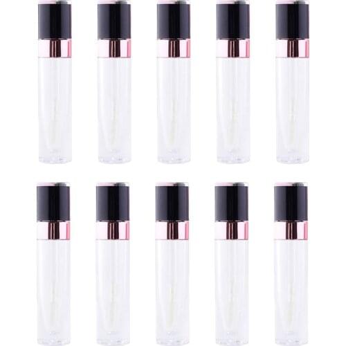 10pcs 6ML Empty Lip Gloss Bottles Tube Black Refillable Lip Glaze Bottle Mini lip gloss tubes Make Up Container Lip Gloss Contai