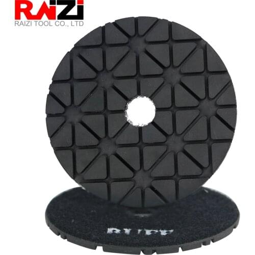 Raizi 4 inch Diamond Polishing Buff Pad Wet Use Black on Granite and Marble Stone 95 degree Brightness High Gloss Sanding Disc