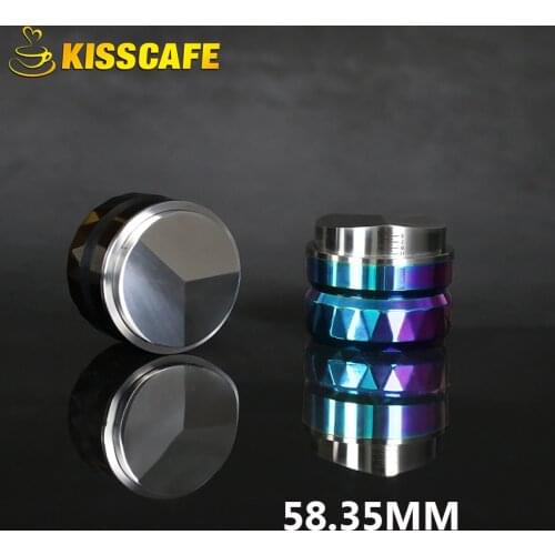 58.35mm Ajustable Coffee Tamper Stainless Steel Powder Hammer Fan Base Espresso Distributor Accessory Coffeeware For Barista