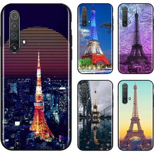 Romantic Eiffel For OPPO Find X3 X2 K5 K3 R17 R15 R9S F19 F15 F11 F9 F7 F5 Neo lite Pro Black Soft Phone Case