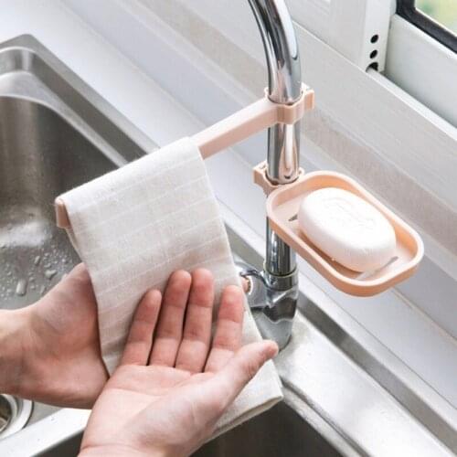 Faucet drain rack sink storage rack kitchen supplies sink sponge rag drain rack combination