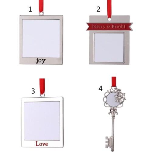 Sublimation Blank Key Pendant with Red Rope Heat Transfer DIY Blank Keychain N2UE