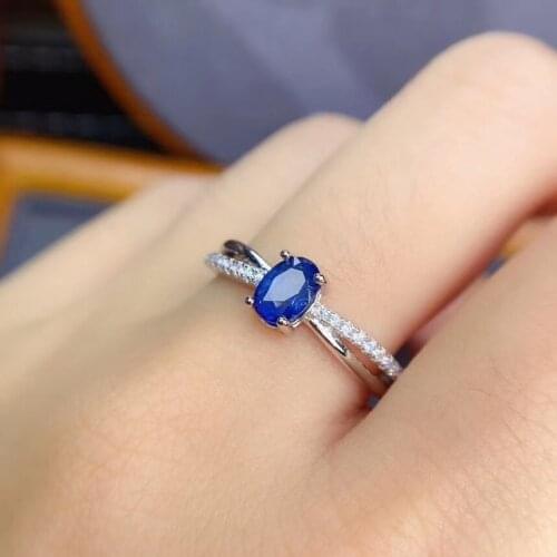 Super High Quality Natural And Real Sapphire Rings 925 Sterling Silver Fine Jewelry