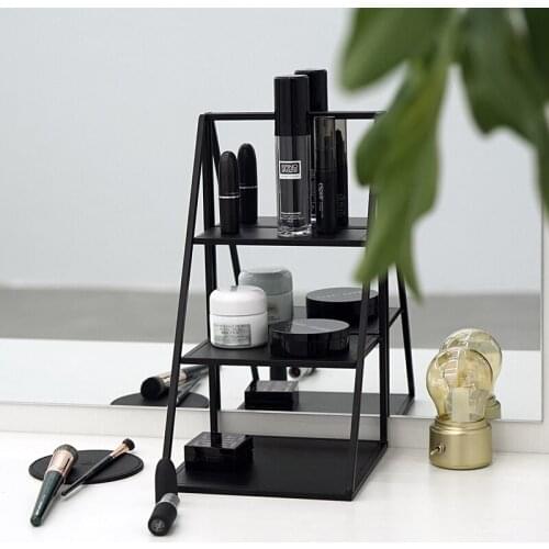 3 Layers Storage Racks for Makeup/Sundries/Perfume Table Black Metal Cupcake Holder 31*17cm Dressing Table Decoration WF