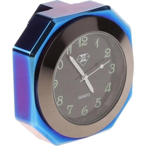 Universal Aluminum Alloy Motorcycle Luminous Handlebar Mount Clock Watch Thermometer