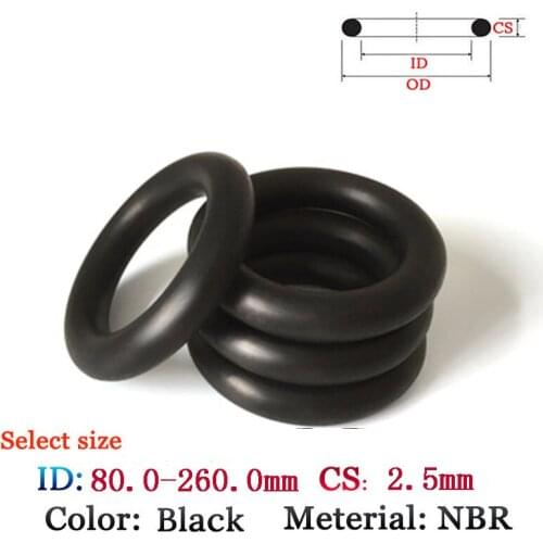 Gasket Silicone O Ring CS 2.50mm ID80mm-150mm 10pcs Seal Film Fluoro rubber O-Ring set NBR Gasket plastic oil and water seal