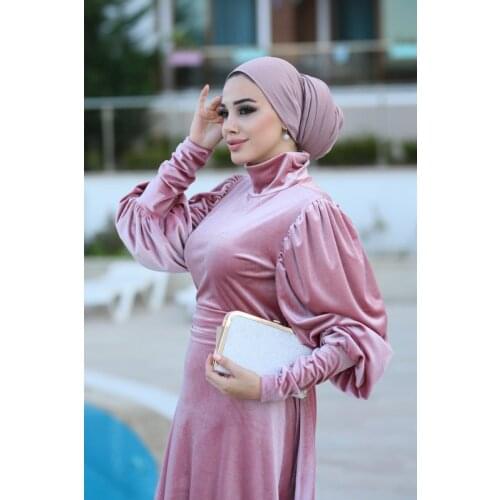 Velour Dress Women Long Dresses Muslim Party Dress European Clothing turkish clothes for women autumn Garment Moroccan kaftan