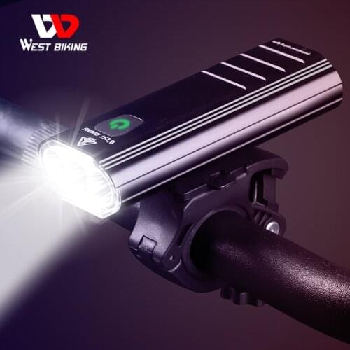 WEST BIKING Bicycle Light T6 LED Flashlight Bike Lamp 5200mAh Power Bank Bike Front Light Waterproof 1200Lumen Bicycle Headlight