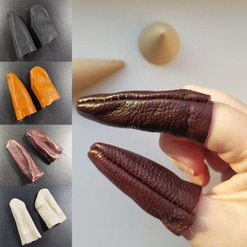 1pair Random Color Thumb Index Thimble Finger Protector Leather Needle Felting Guard Forefinger sleeve Embroidery Needlework