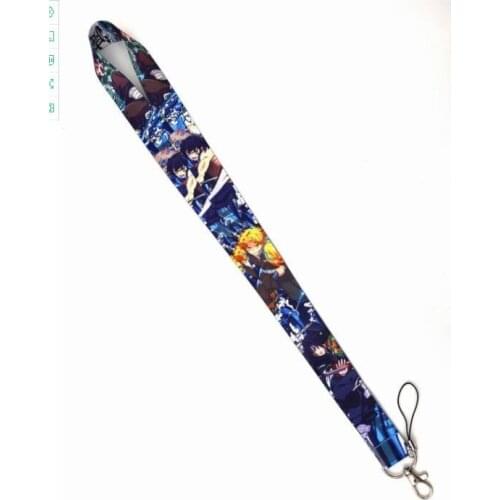 1 pcs Anime Kimetsu no Yaiba Neck Strap Lanyards Badge Holder Rope Pendant Key Chain Accessorie