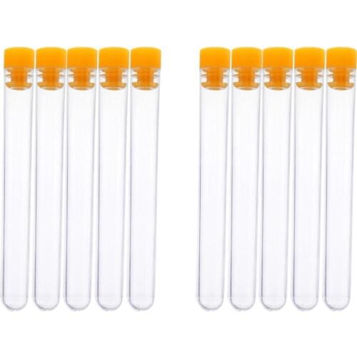 10Pcs Plastic Round Needles Storage Tubes With Orange Cap 92mm