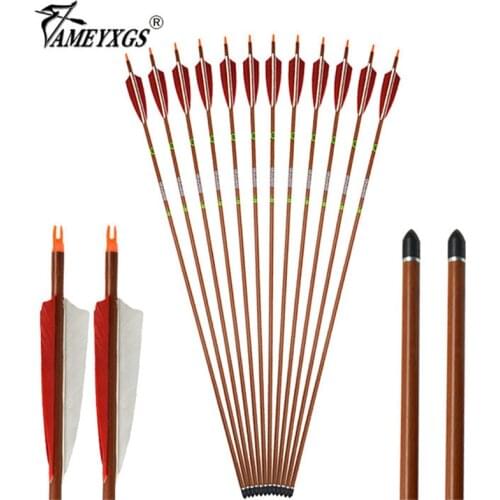 12pcs Spine 400 Archery Carbon Arrow 31inch Pure Carbon Arrows ID6.2mm GPI 7.5 For Bow And Arrow Hunting Shooting Accessories