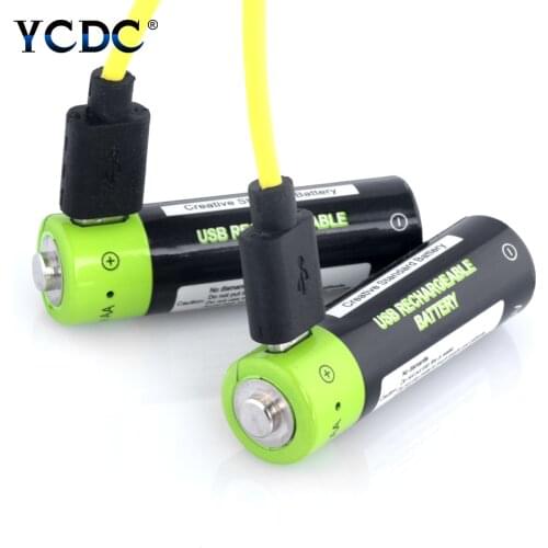 2pieces 1.5 V AA 1700mAh Li-polymer Li-po USB Rechargeable AA 2A Lithium Li-ion Battery + USB Cable + US/EU/UK Wall Car Charger