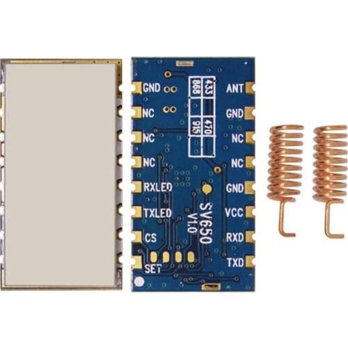 2PCS SV650 + spring antenna 915mhz| 3KM Long Range Si4432 Chip 500mW 915MHz TTL Wireless RF Receiver and Transmitter Kit