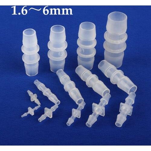 5~100pcs 1.6-6mm Plastic PP Hose Pagoda Straight Connector Aquarium Fish Tank Air Pump Hose Joint Water Pipe Fittings