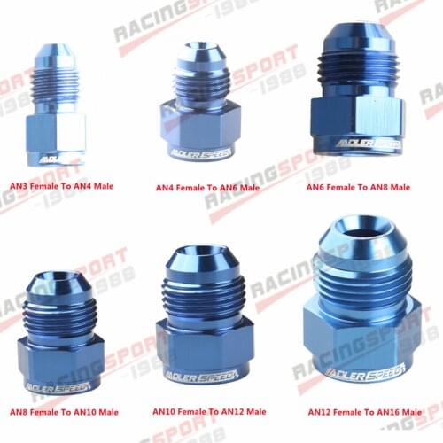 AN3 AN4 AN6 AN8 AN10 AN12 Female to Male Expander Aluminium Fitting Adapter Blue