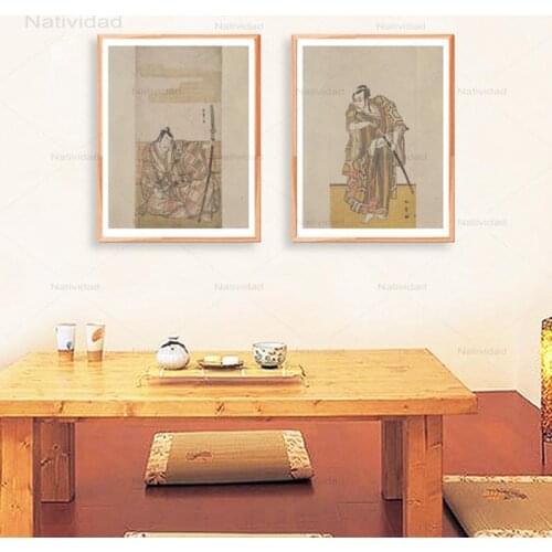 Large Antique Japanese Samurai Soldier Woodblock Prints Fine Art Replica Wall Art Canvas Painting Posters Home Room Wall Decor