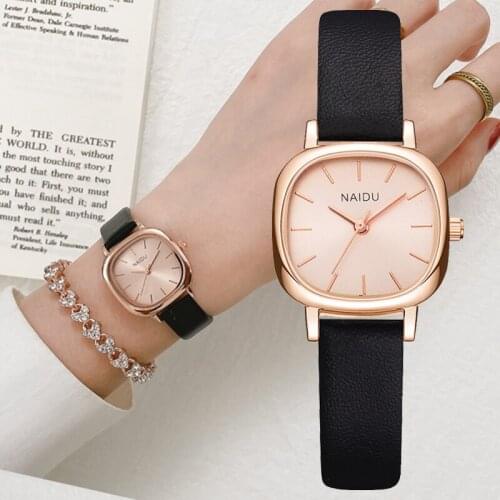 Women Watch Casual Small Square Dial Ladies Wrist Watch Bracelet Set Leather Rhinestone Designer Simple Dress Clock Reloj Mujer