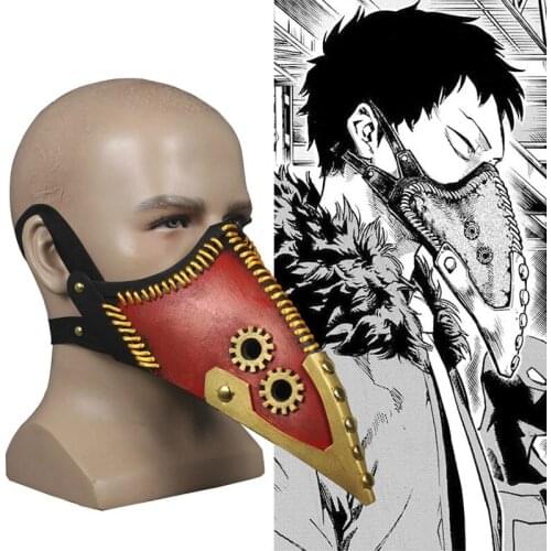 Coshome Boku no My Hero Academia Overhaul Kai Chisaki Cosplay Mask Brown Wigs Latex Beak Shape Mask Halloween Cos Props