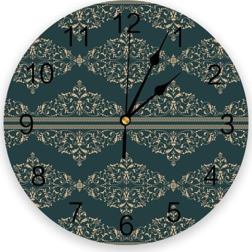 European Classic Retro Pattern Modern Wall Clock For Home Office Wall Decoration Living Room Bathroom Decor Needle Hanging Watch