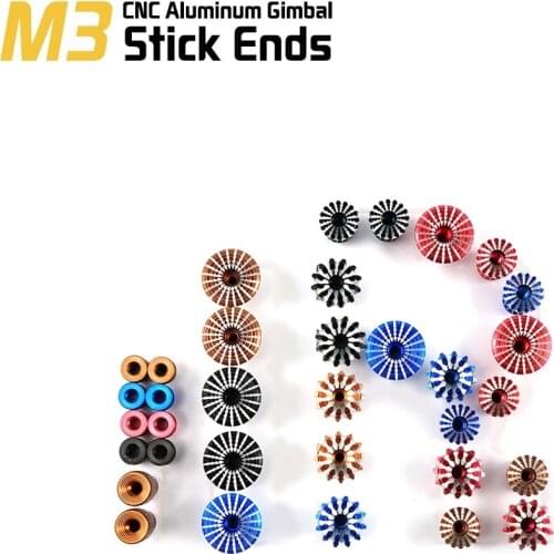 FrSky M3 3mm 3D CNC Aluminum Gimbal Stick Ends Transmitter Stick Anti-slipping Cap for FrSky Taranis Q X7 X9D Plus 2019 Parts