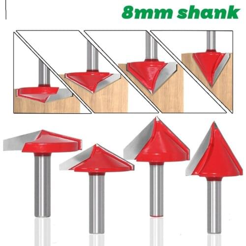8mm Shank V Bit CNC solid carbide end mill 3D Router Bits for Wood 60 90 120 150 Deg Tungsten Woodworking Milling Cutter