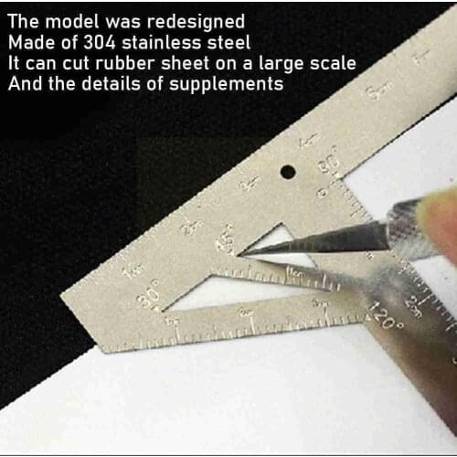 Gundam Military Model Tool ABS Plastic Sheet Transformation Ruler Armor Scribed Machine Steel T-ruler Cutting Line Upgrade A2P2