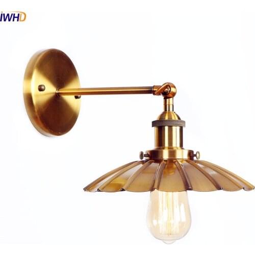 IWHD Golden Industrial Retro Wall Light Fixtures Bathroom Living Room Edison Loft Style Antique Vintage Wall Lamp Sconces Lampen