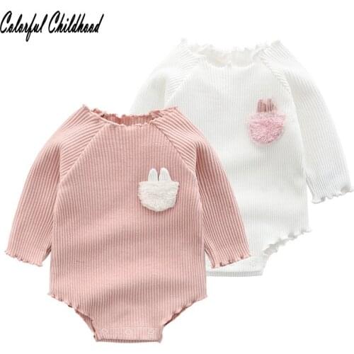 Lovely cozy newborn baby romper cartoon bunny pocket infant kids jumpsuit toddler boy/girls overalls onesie for children outfit