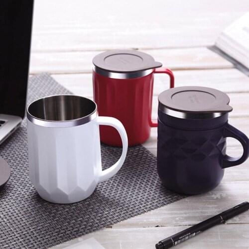 400 ML Creative 304 Stainless Steel Handle Thermos Mug With Cap Handy Mug Mens And Womens Coffee Cups