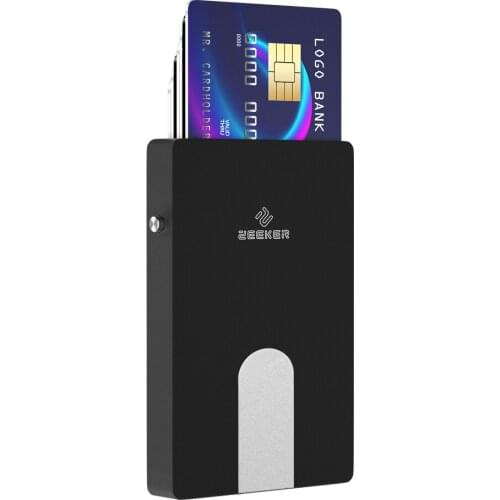 Minimalist Wallet for Men Business Card Holder Wallet Metal Money Clip Wallet Pop Up Wallet RFID Credit Card Case