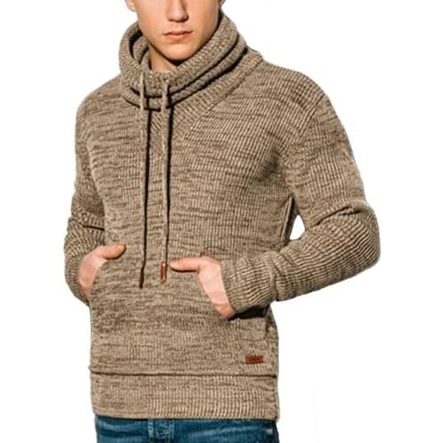 Mens Autumn Winter Sweaters Casual Solid Turtleneck Men Pullovers Long Sleeve Knitted Sweater Jumpers 4XL Oversized Sweater Men