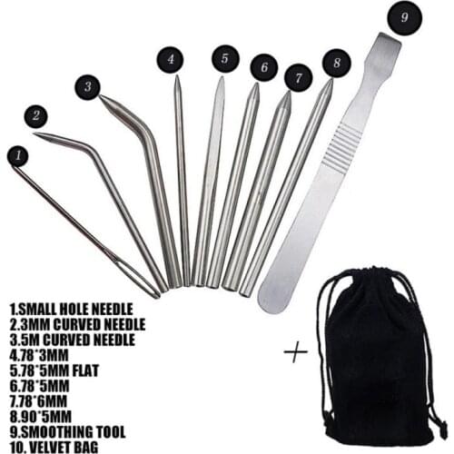 9Pcs/Set Paracord Stitching Needles Set Stainless Steel Portable Lacing Smoothing Tool For Bracelet Laces Strings Outdoor Tools