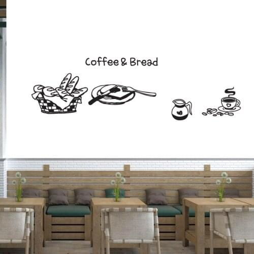 Coffee Shop Sticker Decal Cafe Cup Vinyl Art Wall Decals Decor Decoration Break Coffee Glass Decals CAFE1026