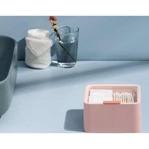 Desktop Accessories Finishing Box Makeup Brush Cosmetic Powder Puff Makeup Cotton Swab Box Round Square Storage Box
