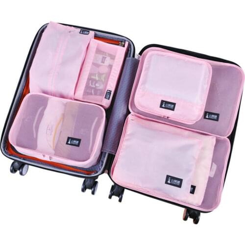 Quality Nylon Fabric Travel Organizer Set 7 Pieces/8 Pieces Luggage Organizer Clothing Shoe Bag Travel Storage Bag