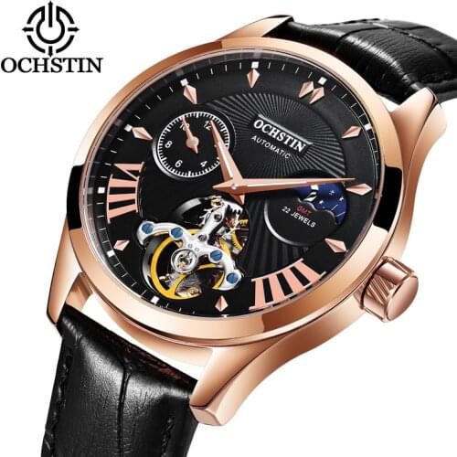 2018 New Mens Skeleton WristWatch OCHSTIN Stainless steel Casual Automatic Skeleton Mechanical Watches Male reloj hombre