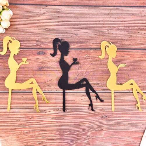 New Hot High Heels Lady Cake Topper 18 Happy Birthday Cupcake Topper For Weddding Girls Birthday Party Cake Decorations