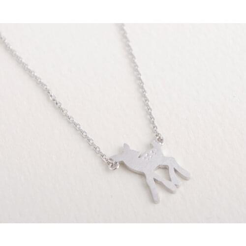 Daisies Pendant Necklaces deer Baby bambi tiny little small simple cute gift wedding For Girl Women Wholesale 30pcs/lot