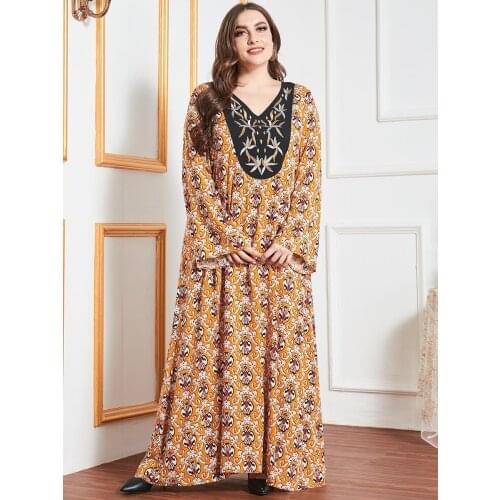 Ramadan Turkey Muslim Women Dress Plus Size Abaya Duabi Arabic Vestidos Moroccon Kaftan Islamic Clothing Jilbab Gown India Robe