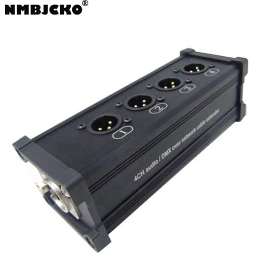 NMBJCKO Snake System - 4ch etherCon to 4 x XLR male Breakout Box Move audio via CAT5 CAT6 networking cables