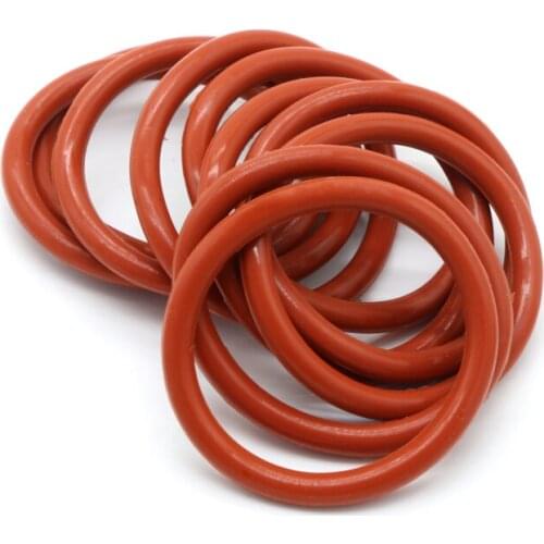 100pcs VMQ O Ring Gasket Thickness CS 4mm OD 15 ~ 45mm Silicone Rubber Insulated Waterproof Washer Round Shape Nontoxi Red