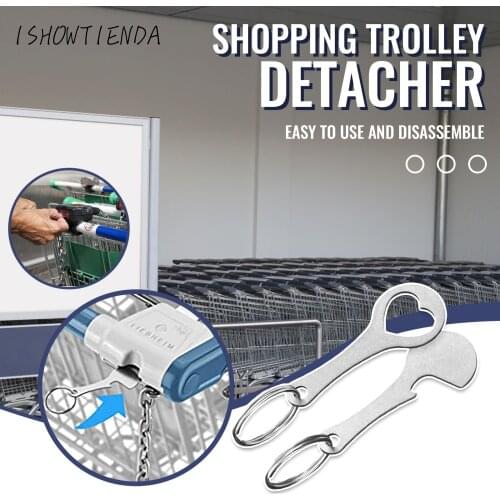 2-piece Stainless Steel Shopping Trolley Remover Metal Shopping Keychain Shopping Cart Separator, Keychain Decoration