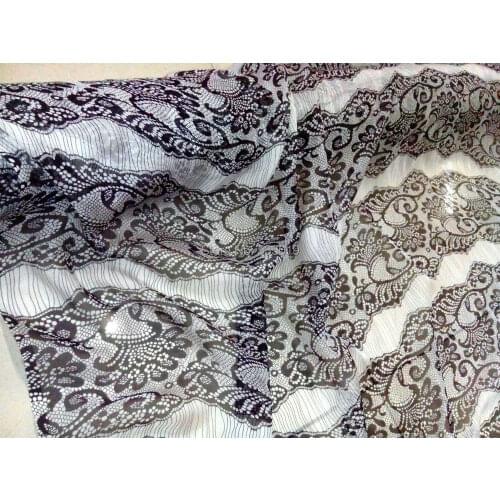 2018 New Whit/black 8mm lace print 100% pure real Mulberry natural silks fabric silk chiffon fabric for party dress/shirt Scarf