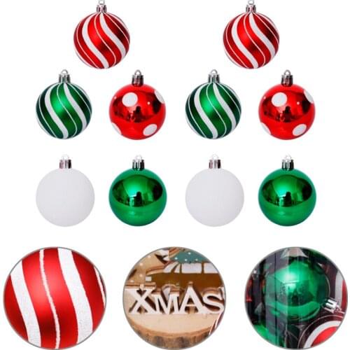 30pcs Christmas Tree DIY Hanging Pendant Ornament Decoration Colored Drawing Ball Home Party Decorations Accessories