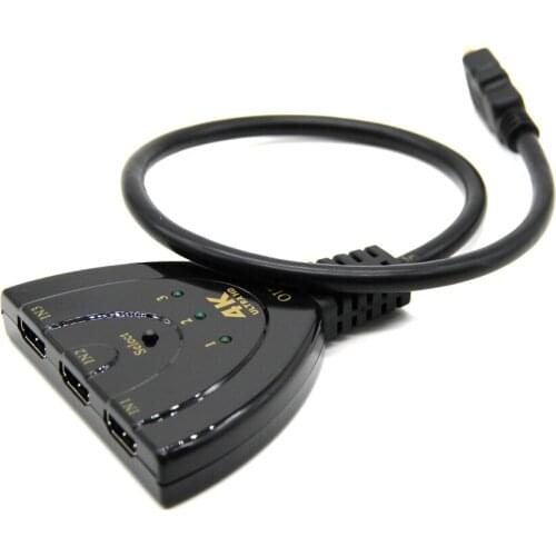 4K*2K 3D Mini 3 Port HDMI-compatible Switch 1.4b 4K H D M I Splitter 1080P 3 Port Hub for DVD HDTV Xbox PS3 PS4