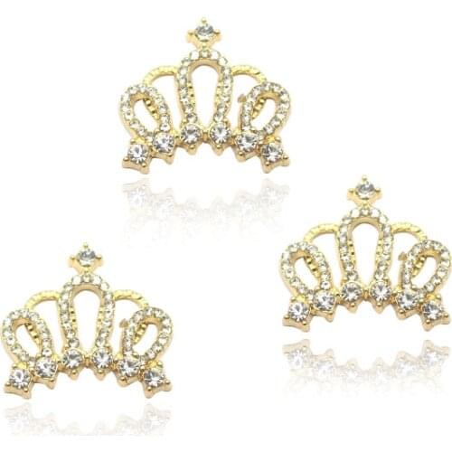 5pcs/Lot 25*23mmFlatback Sewing for Crafts Gold Crown Buttons for Clothing Diy Manualidades Hair Accessories Decorative