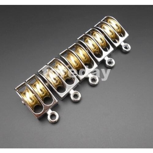 5PCS X NEW 52MM Swivel Pulley Sheave Rigging Metal Lift Hoist Rope Hanging Lifting Wheel Fixed pulley Double HQ 180kg *FD098