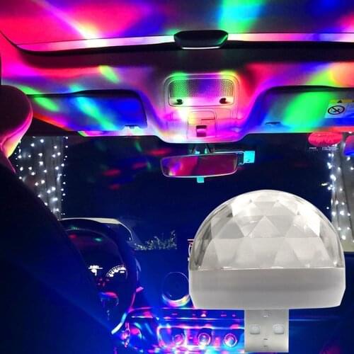 Car Auto Lamp USB Light DJ RGB Mini Colorful Music Sound Light USB-C Holiday Party Karaoke Atmosphere Lamp Welcome Light