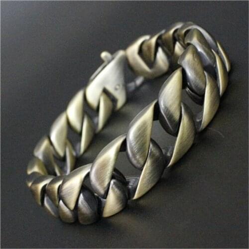 Bronze Rock Man Popular Bracelet 316L Stainless Steel Fashion Newest Biker Stainless steel bracelet - free shipping